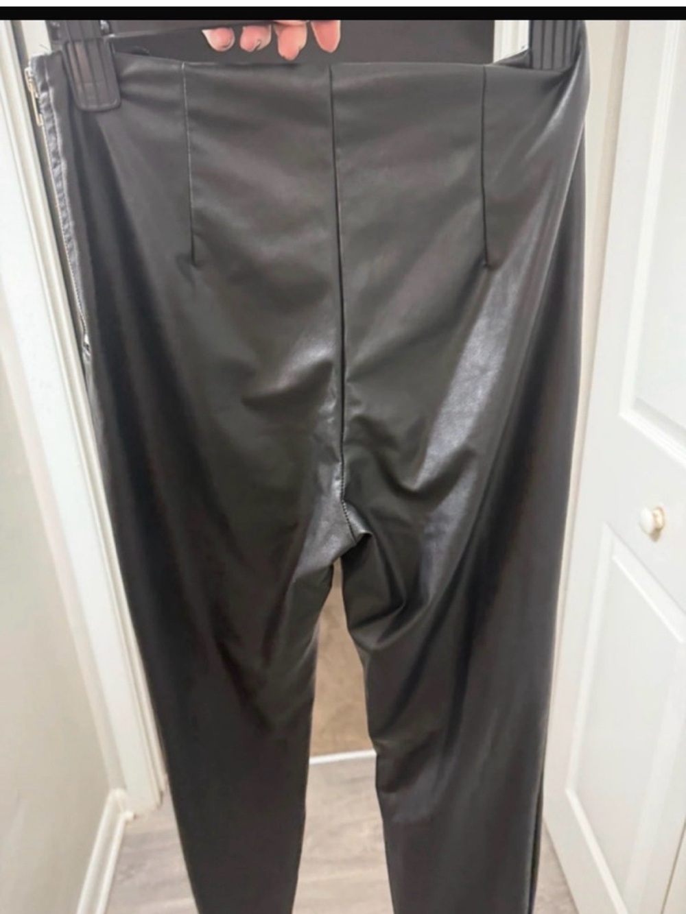 Black Faux Leather High-Waist Leggings